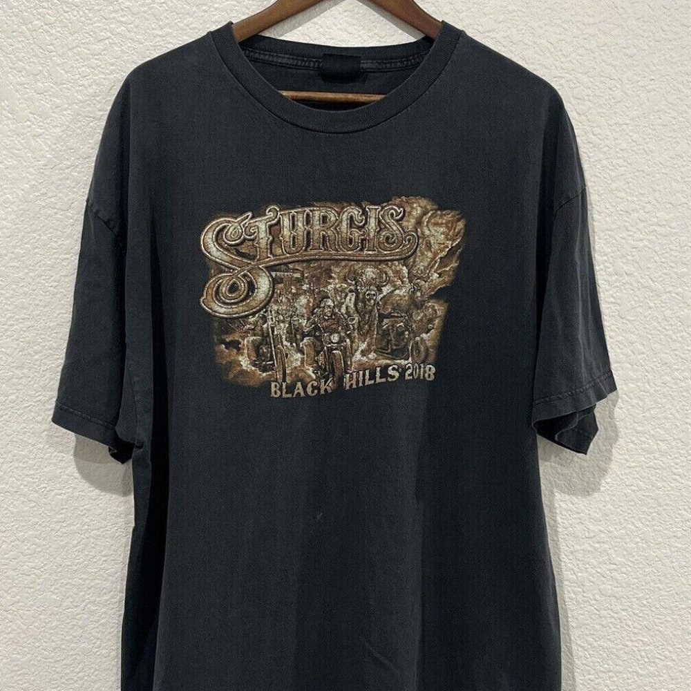Sturgis Black Hills Shirt Adult 2XL Black 2018 Black Hills Biker Motorcycle Mens